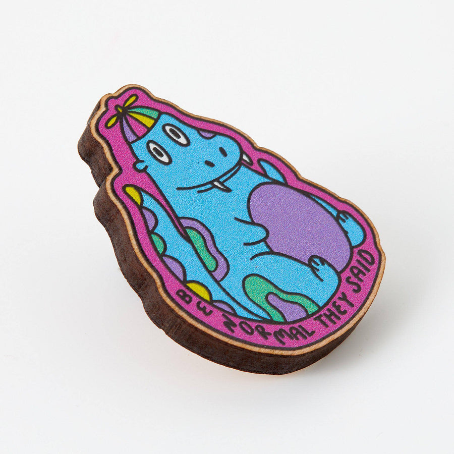 Punky Pins Be Normal Dinosaur Wooden Eco Pin