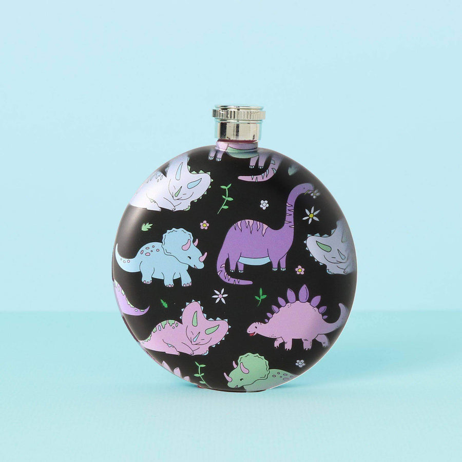 Punky Pins Black Dinosaur Hip Flask