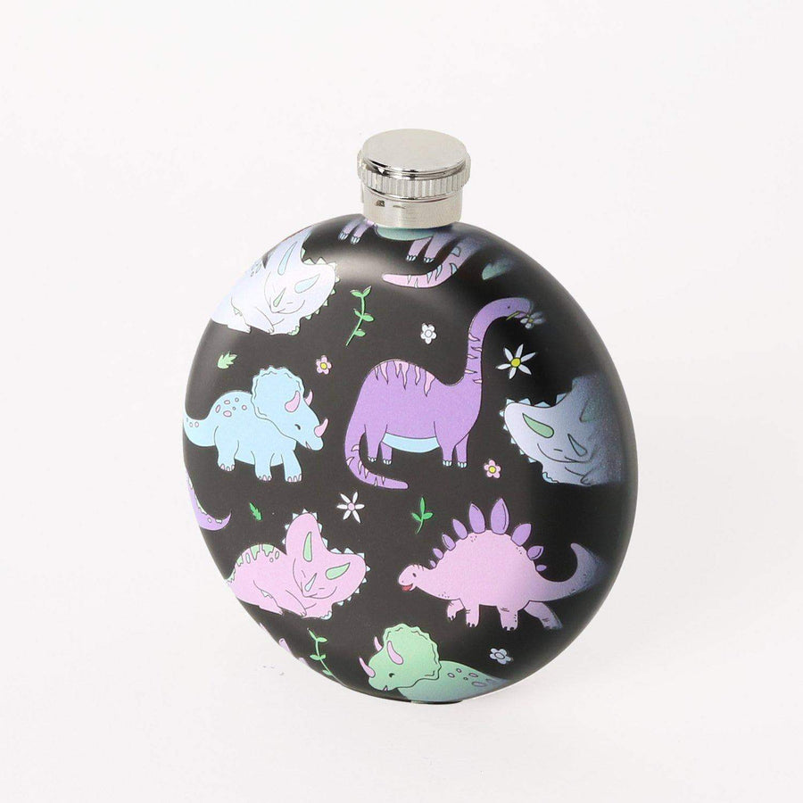 Punky Pins Black Dinosaur Hip Flask