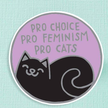 Punky Pins Black & Lilac Pro Cats Vinyl Sticker