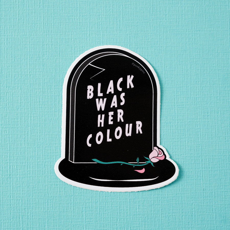 Punky Pins Black Was Her Colour Vinyl Sticker