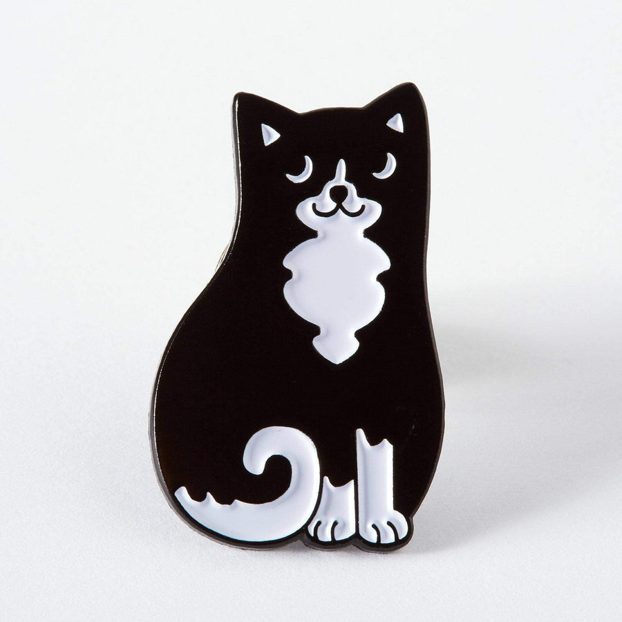 Punky Pins Black & White Cat Enamel Pin