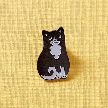 Punky Pins Black & White Cat Enamel Pin