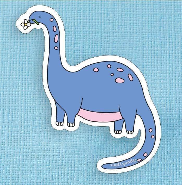 Punky Pins Blue Apatosaurus Dinosaur Large Vinyl Sticker