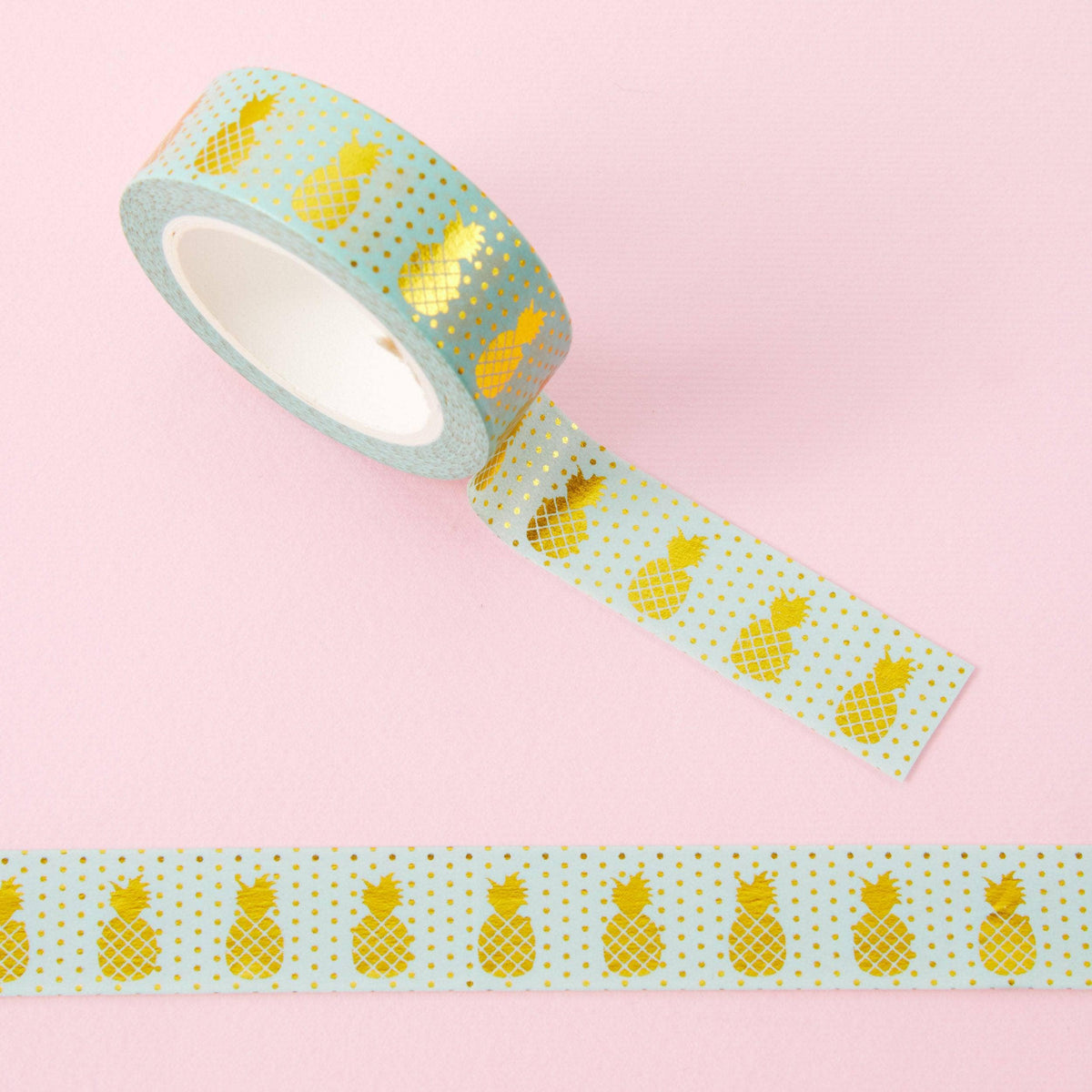 Punky Pins Blue & Gold Foil Pineapple Washi Tape