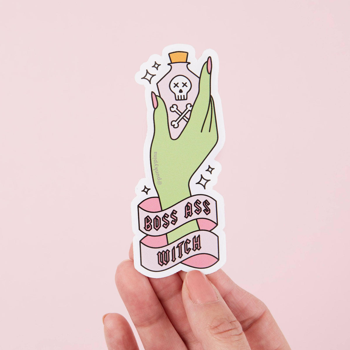 Punky Pins Boss Ass Witch Vinyl Sticker