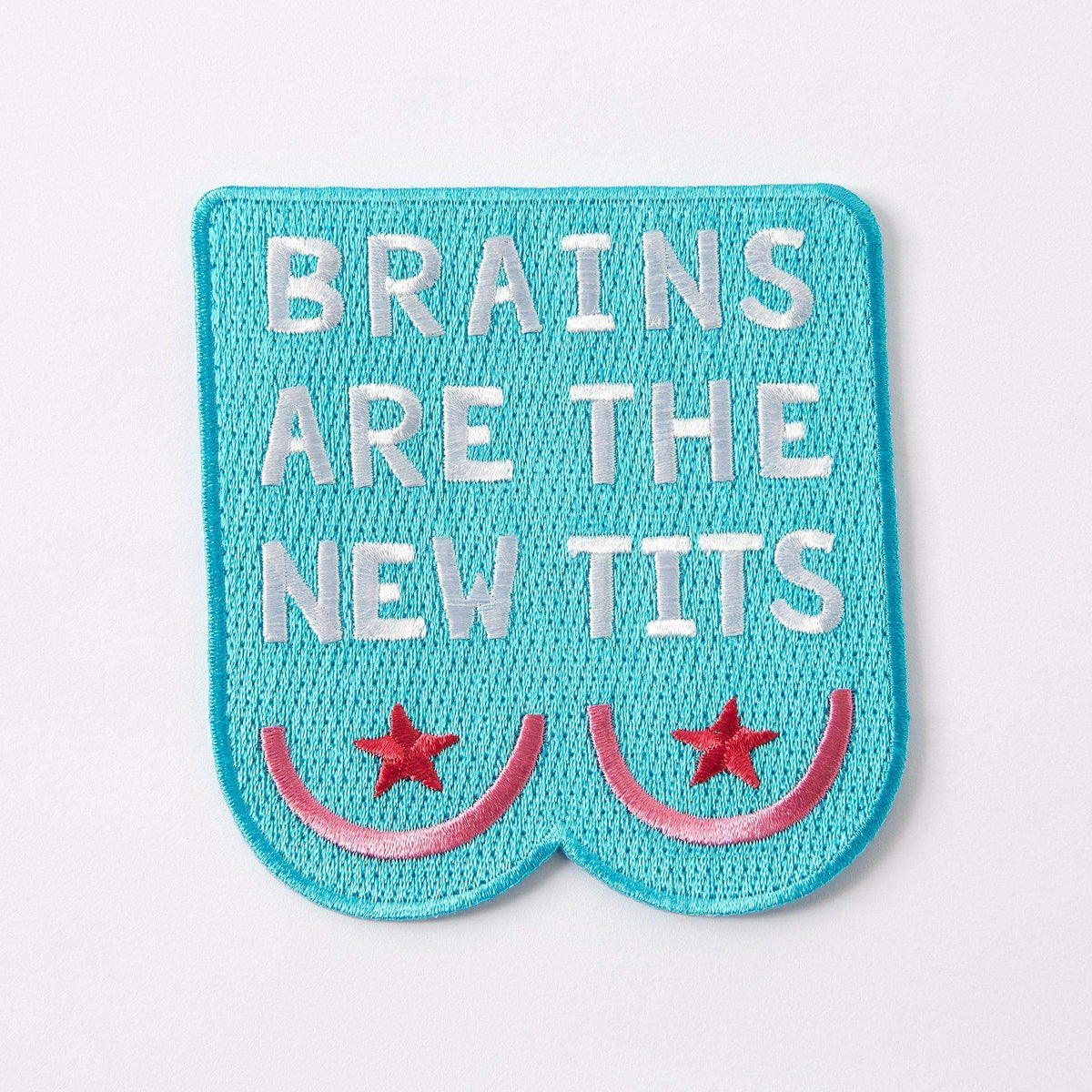 Punky Pins Brains Are The New Tits Embroidered Iron On Patch
