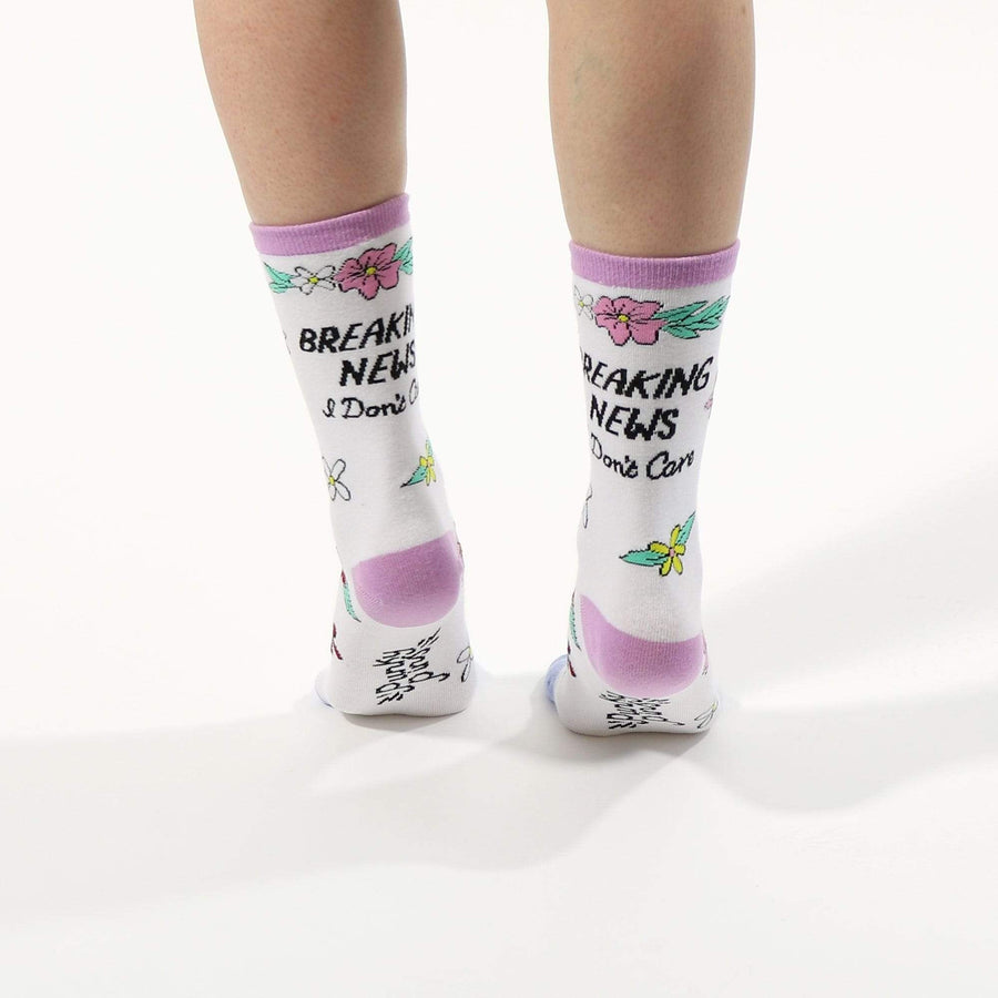 Breaking News I Don't Care Sassy Socks