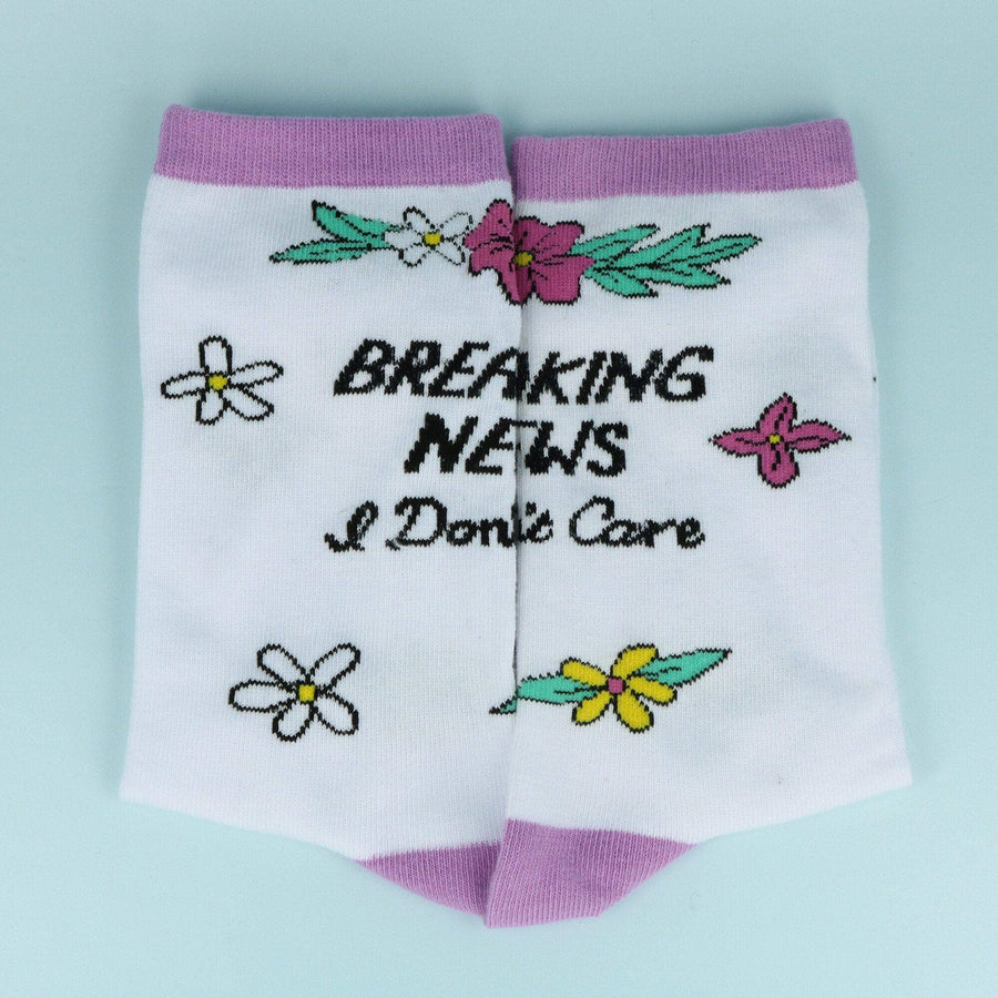 Punky Pins Breaking News I Don't Care Sassy Socks