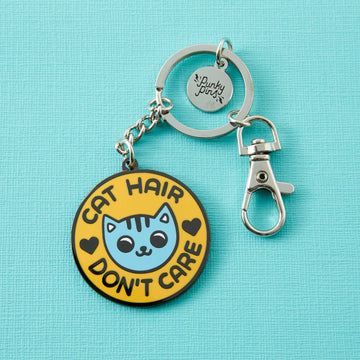 Punky Pins Cat Hair Don't Care Hard Enamel Keyring