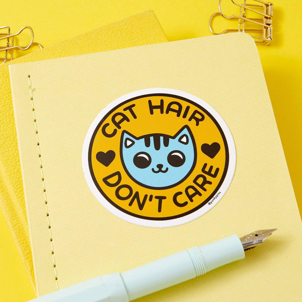 Punky Pins Cat Hair Don't Care Vinyl Sticker