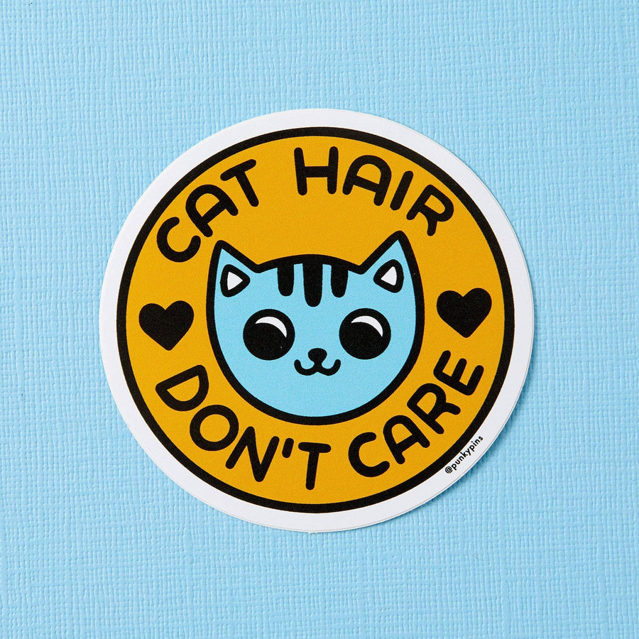 Punky Pins Cat Hair Don't Care Vinyl Sticker