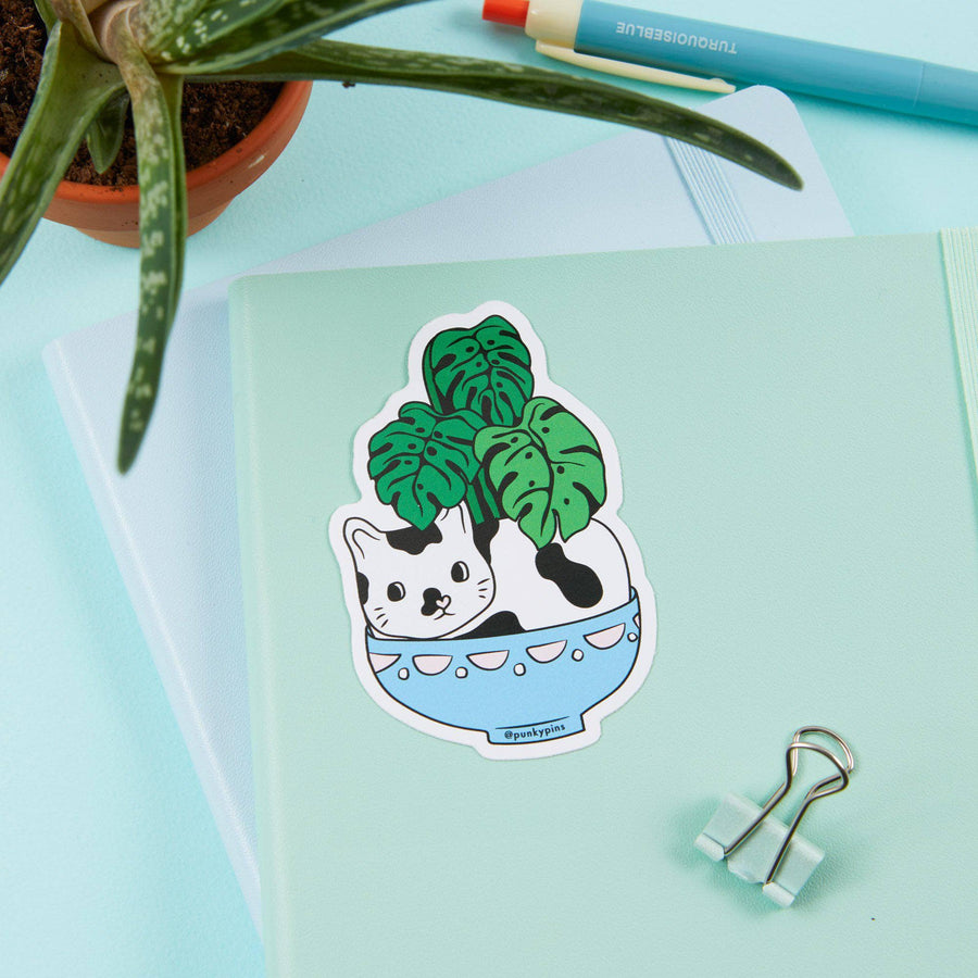 Punky Pins Cat Plant Vinyl Sticker