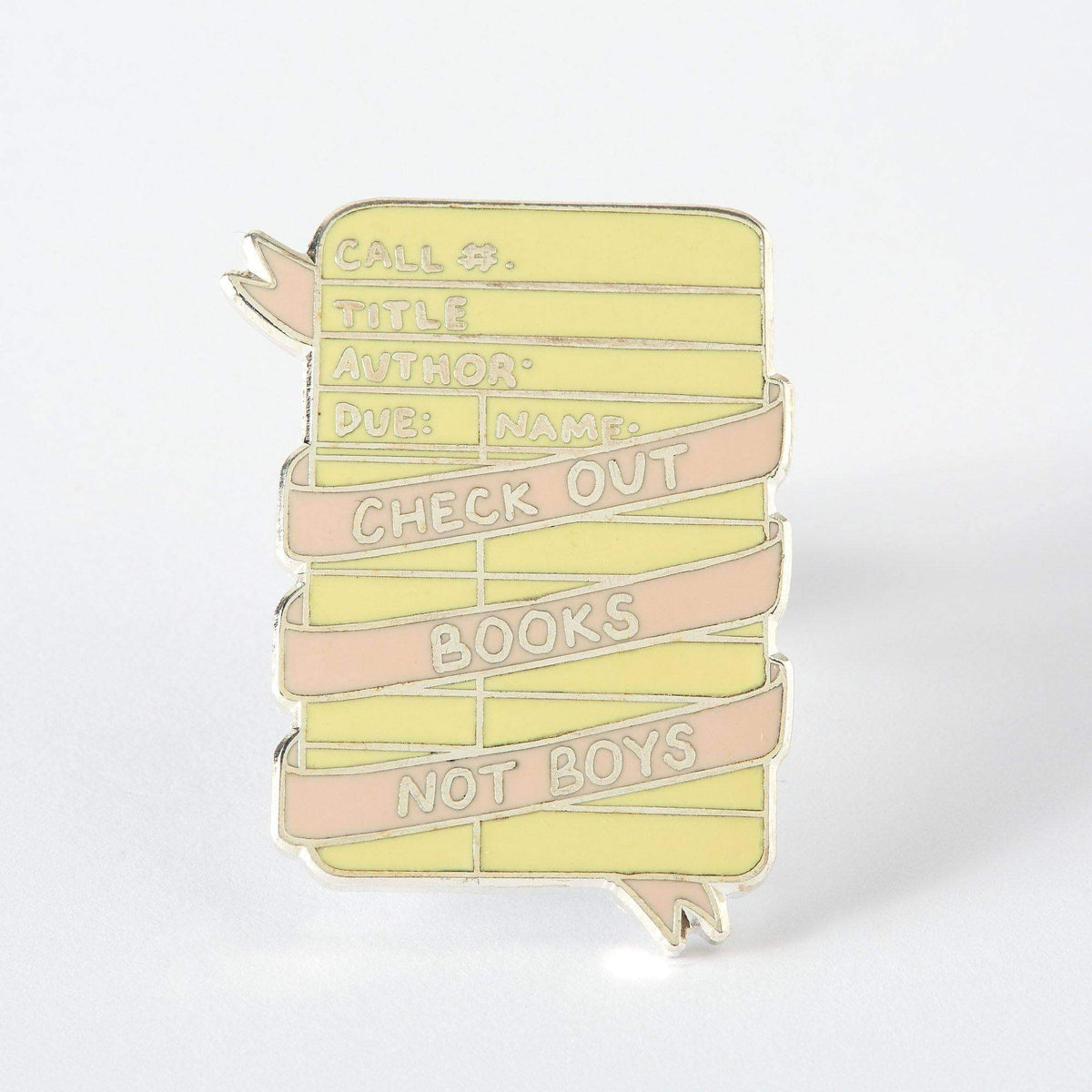 Punky Pins Check Out Books Not Boys Enamel Pin