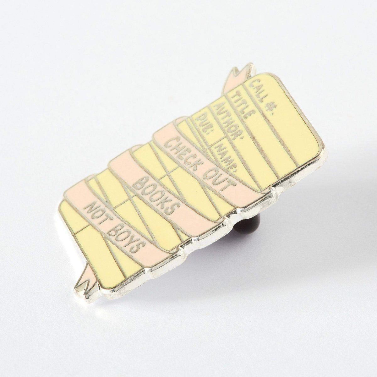 Punky Pins Check Out Books Not Boys Enamel Pin