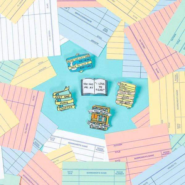 Punky Pins Check Out Books Not Boys Enamel Pin