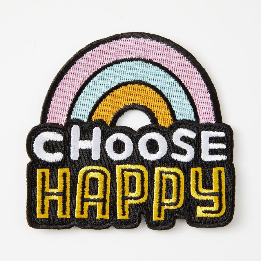 Punky Pins Choose Happy Embroidered Iron On Patch