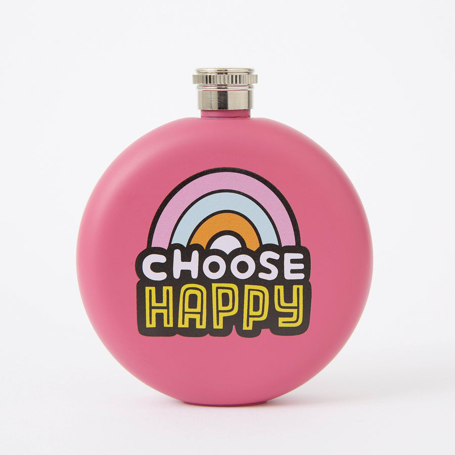 Punky Pins Choose Happy Hip Flask