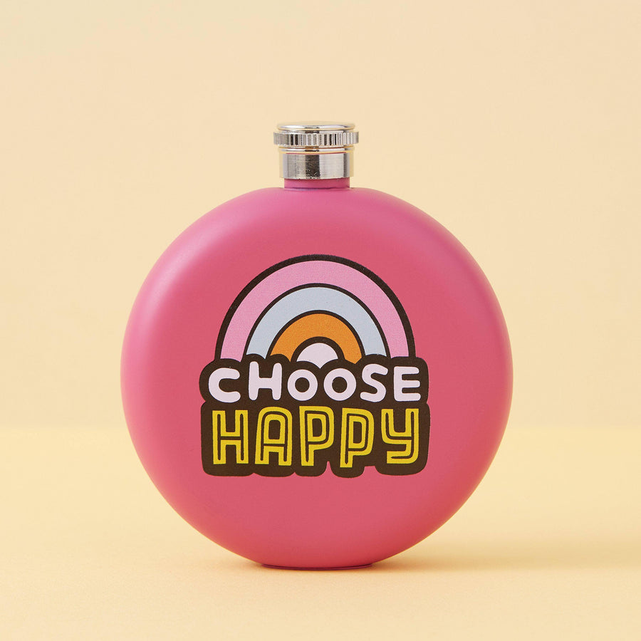Punky Pins Choose Happy Hip Flask