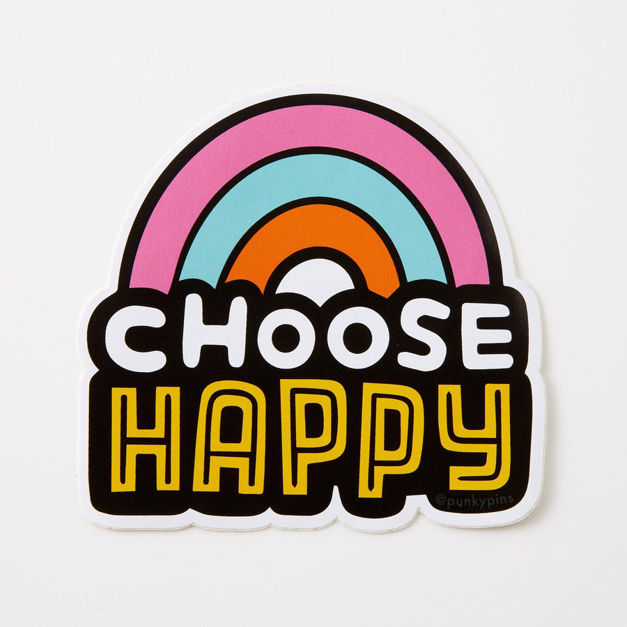 Punky Pins Choose Happy Vinyl Sticker