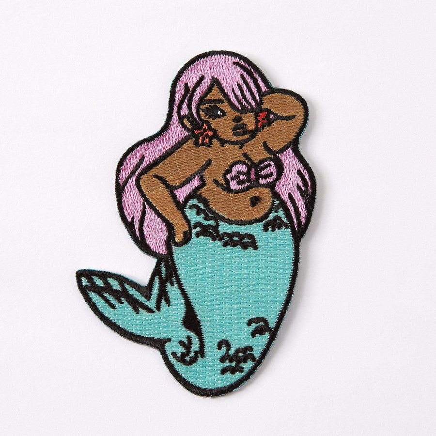 Punky Pins Chubby Mermaid Embroidered Iron On Patch