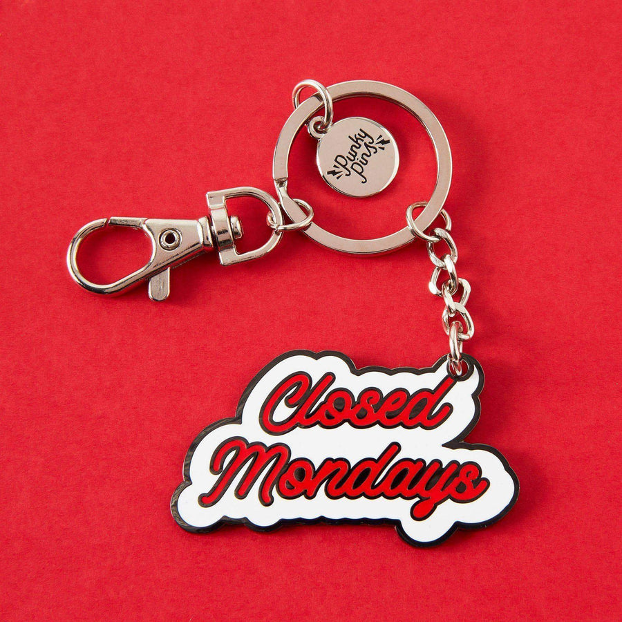 Closed Mondays Enamel Keyring