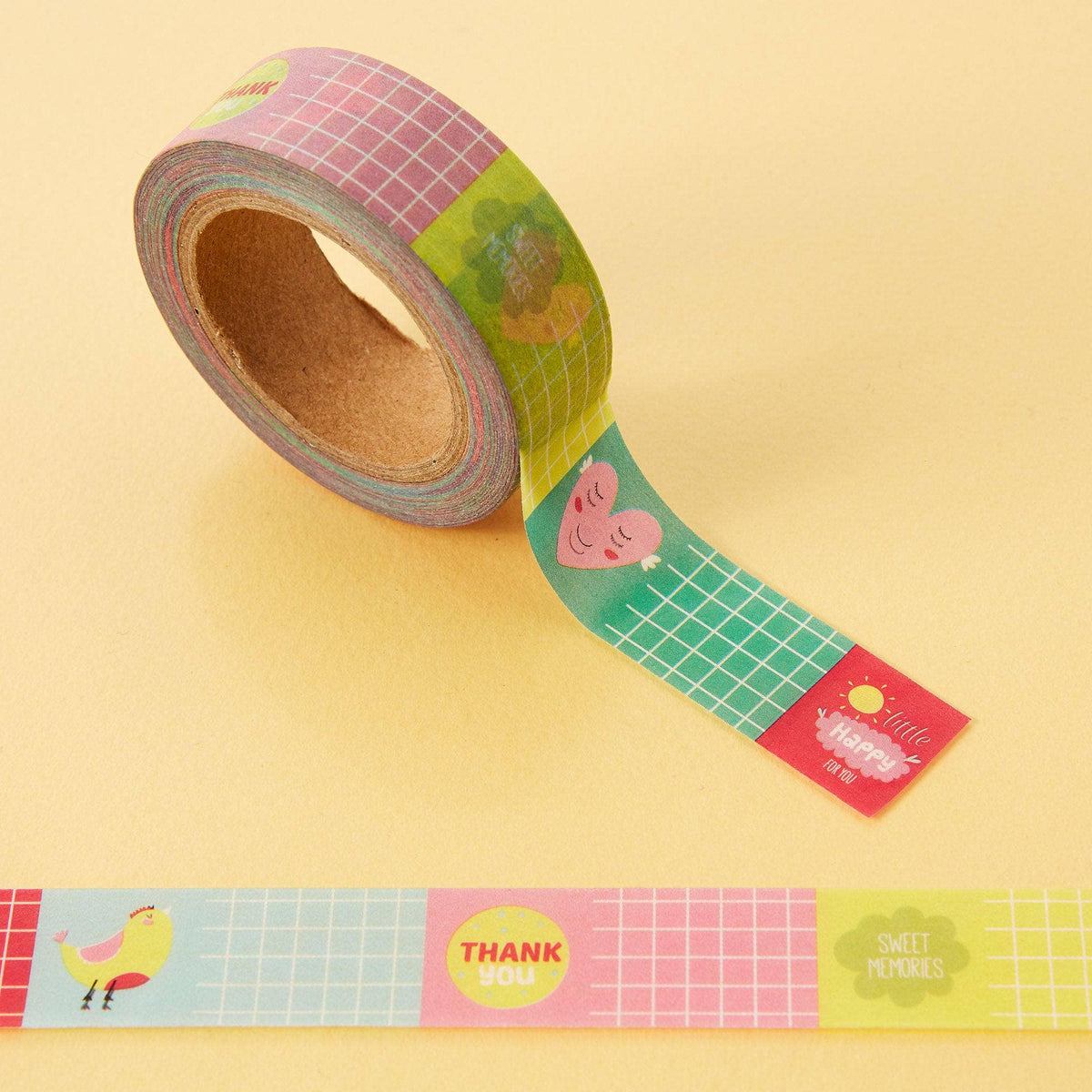Punky Pins Colourful Heart Print Washi Tape