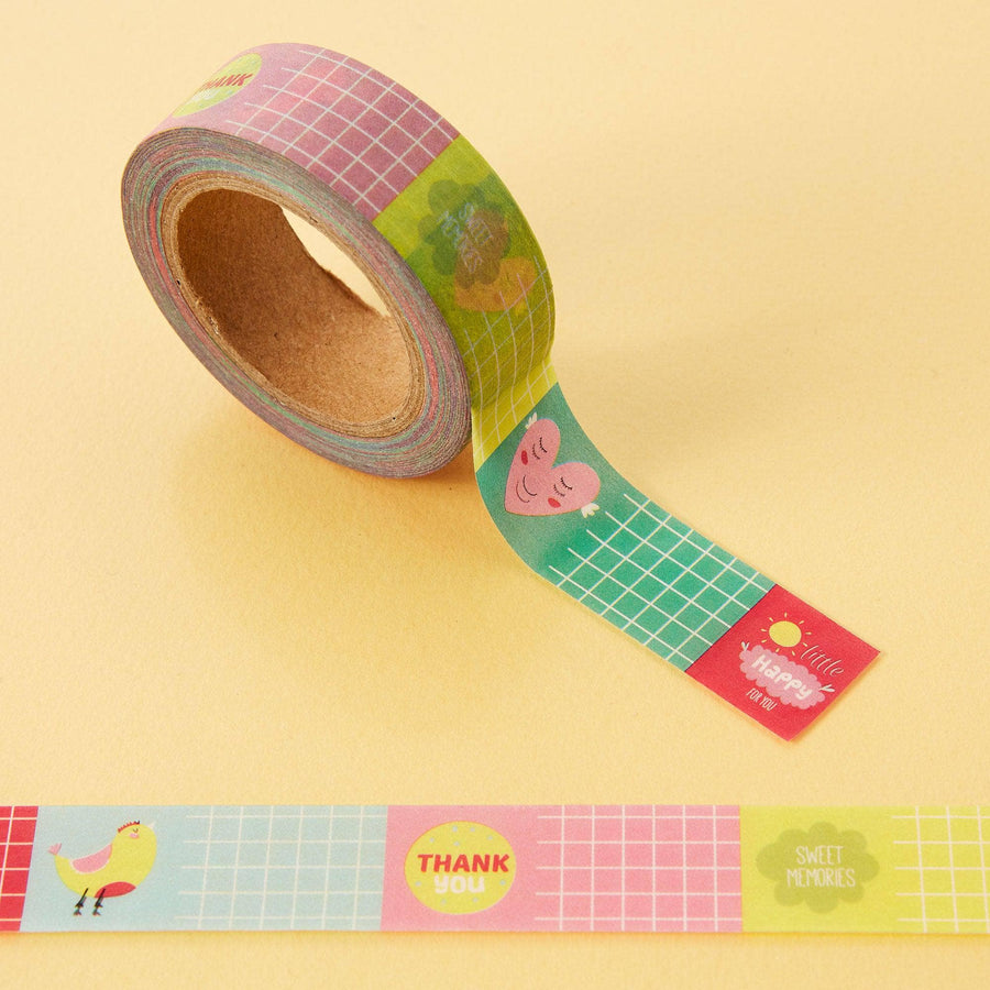 Punky Pins Colourful Heart Print Washi Tape