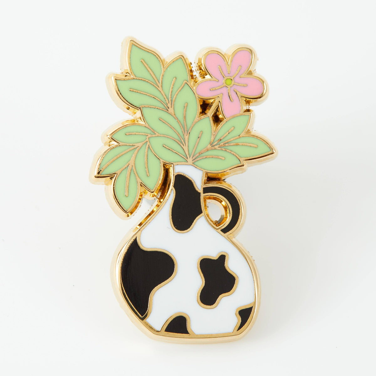 Punky Pins Cow Print Vase Enamel Pin