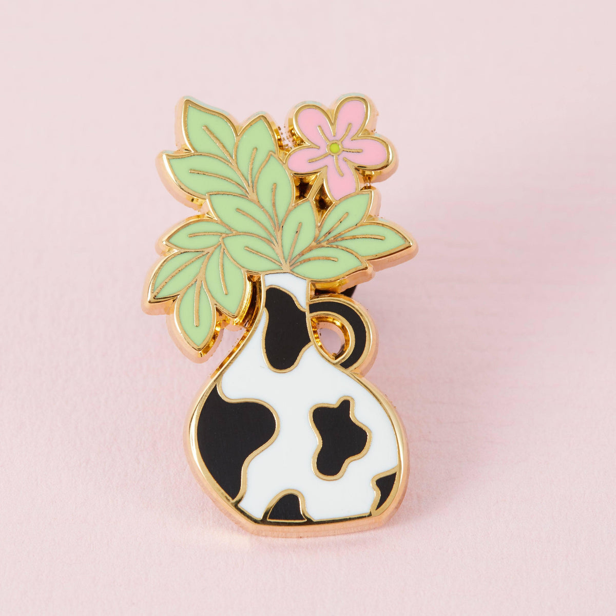 Punky Pins Cow Print Vase Enamel Pin