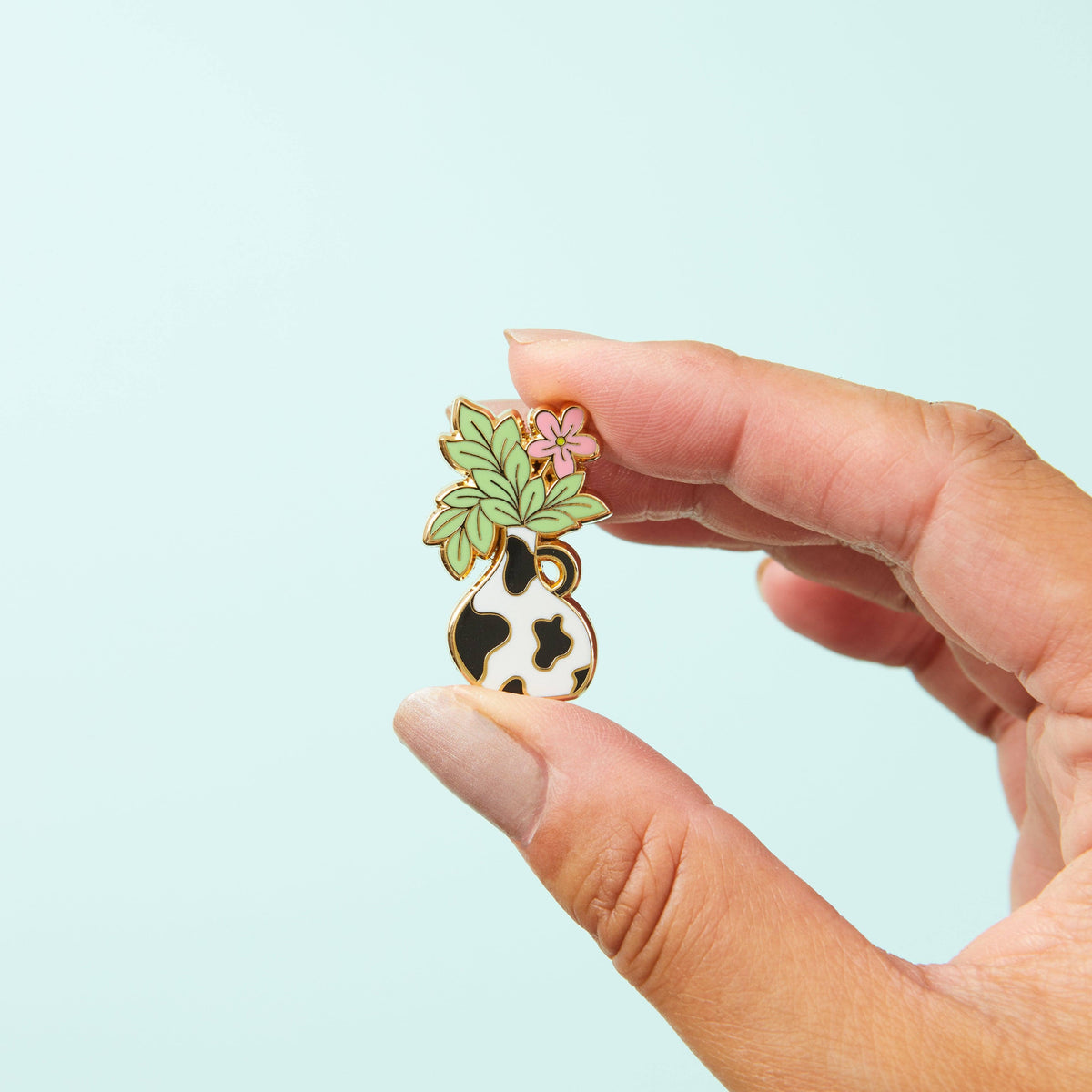 Punky Pins Cow Print Vase Enamel Pin