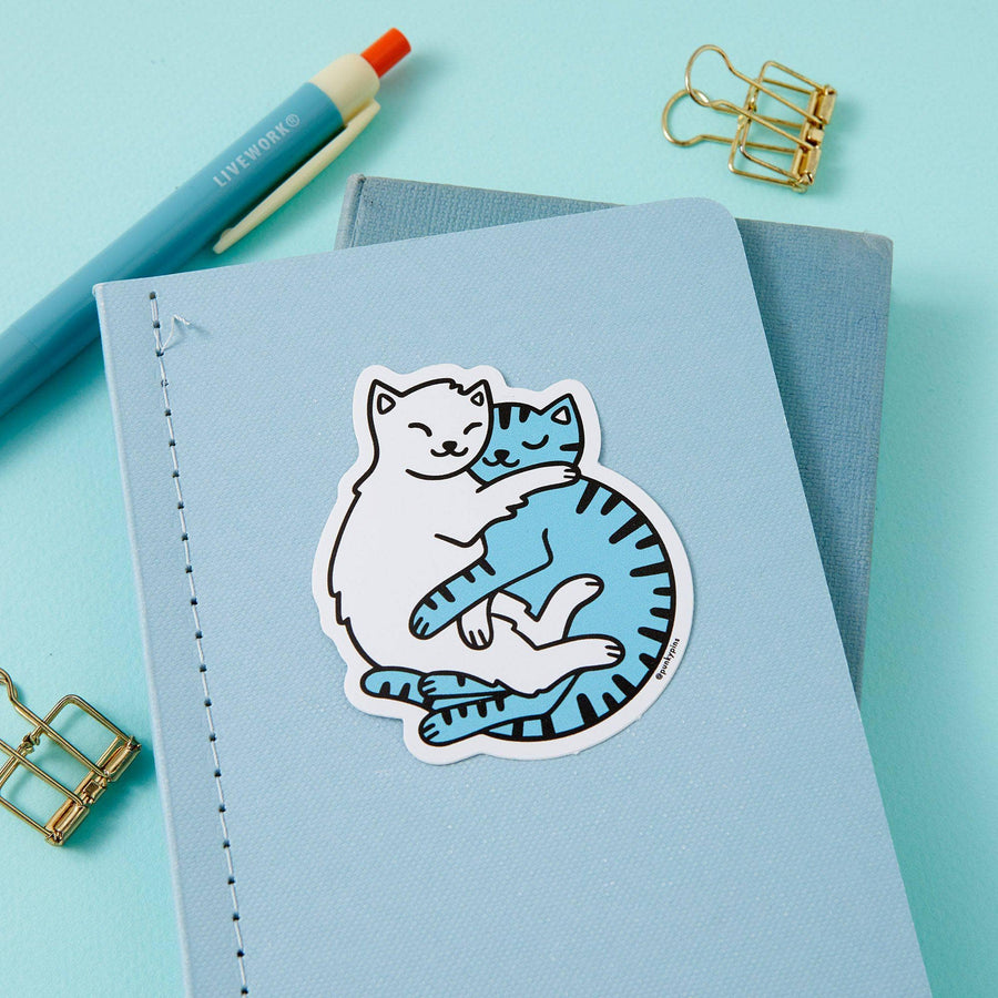 Punky Pins Cuddling Cats Soft Vinyl Sticker