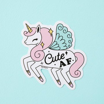 Punky Pins Cute AF Unicorn Vinyl Sticker