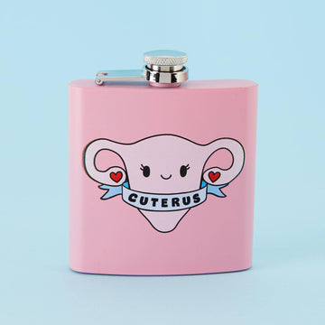 Punky Pins Cuterus Hip Flask - Light Pink