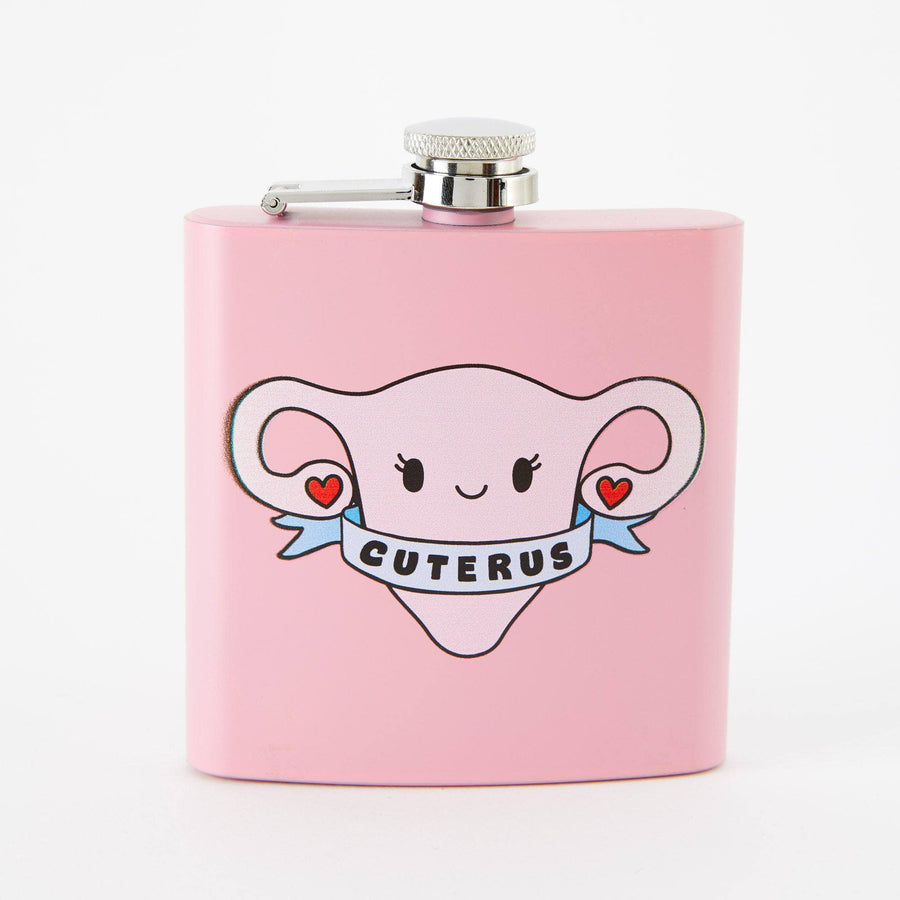 Punky Pins Cuterus Hip Flask - Light Pink