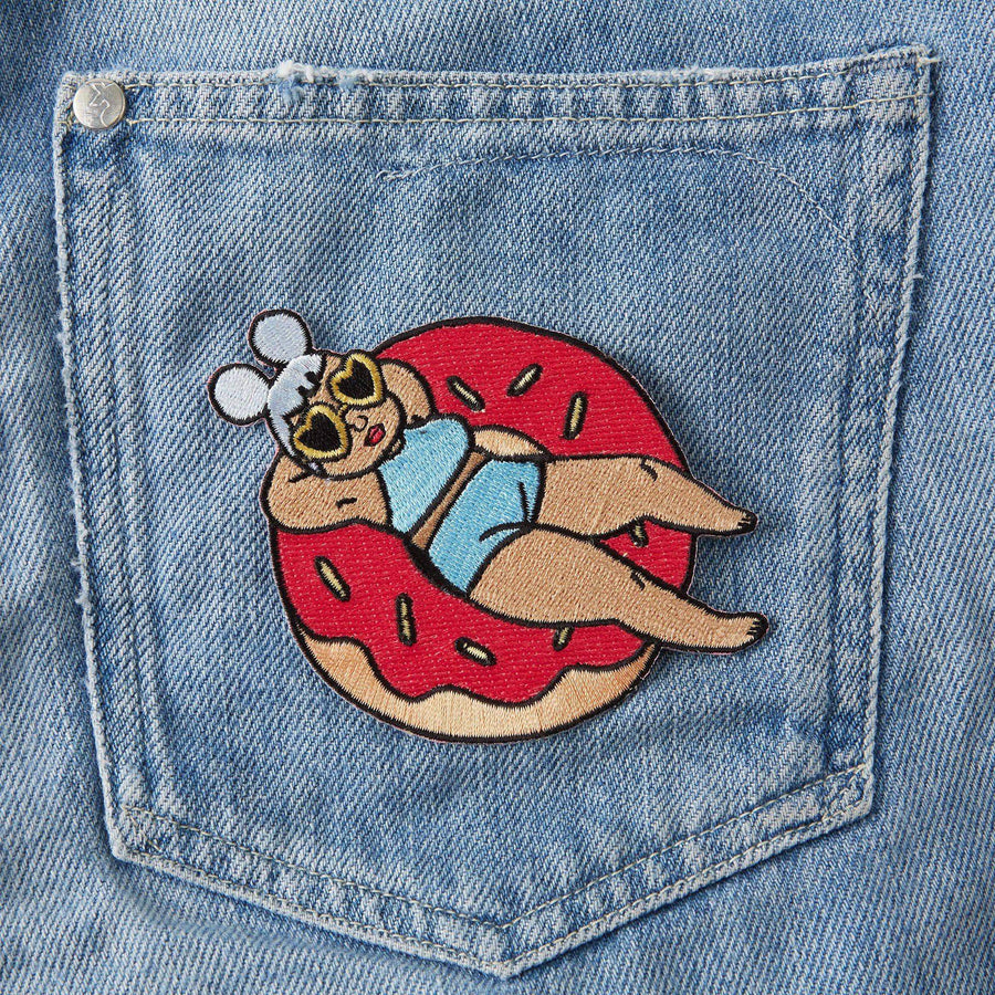 Punky Pins Donut Babe Embroidered Iron On Patch