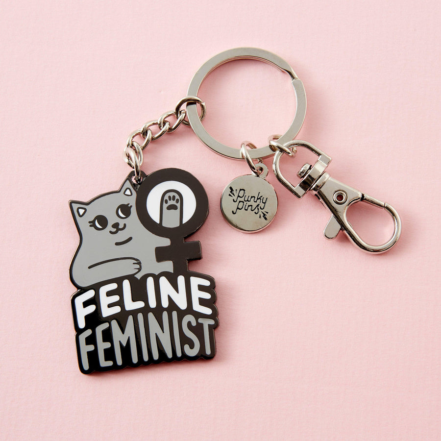 Punky Pins Feline Feminist Hard Enamel Keyring