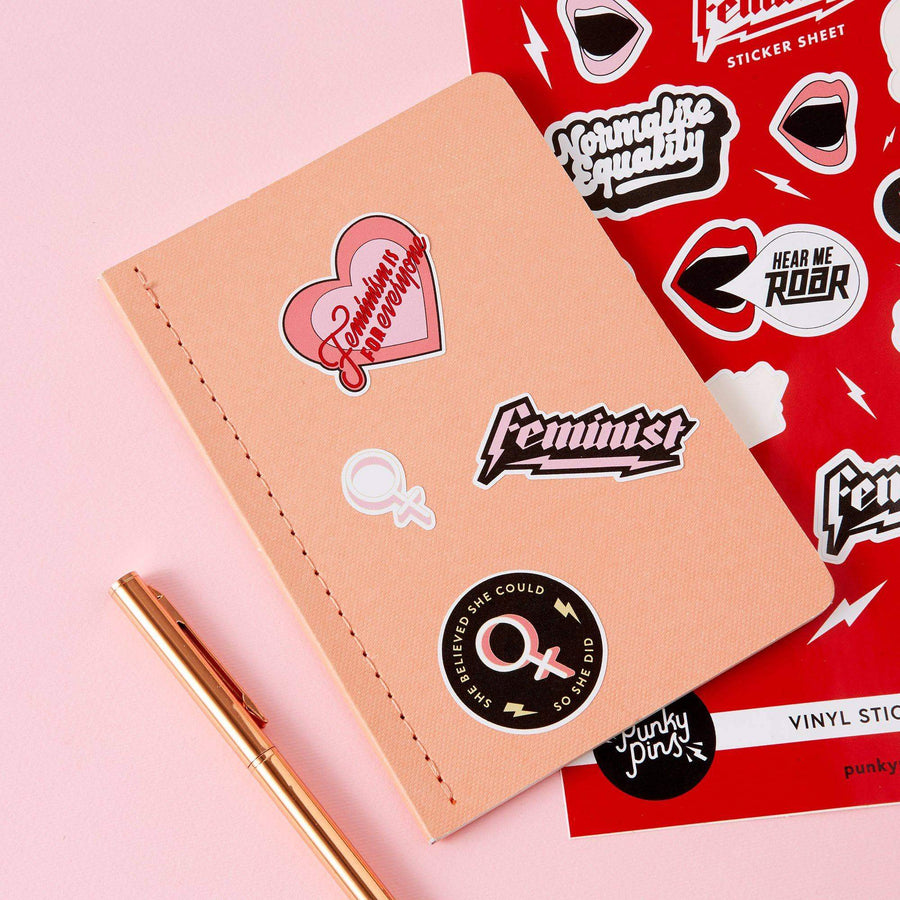 Punky Pins Feminist A5 Vinyl Sticker Sheet