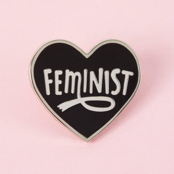 Punky Pins Feminist Heart Black Enamel Pin - Limited Edition