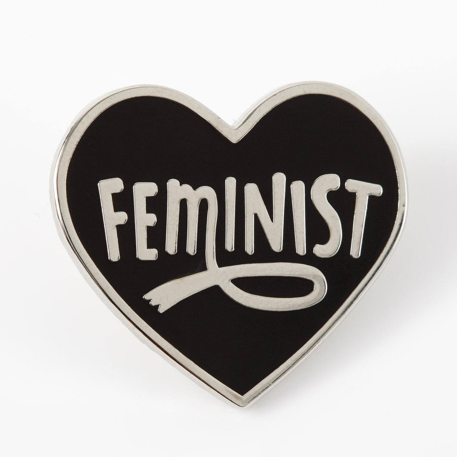 Punky Pins Feminist Heart Black Enamel Pin - Limited Edition