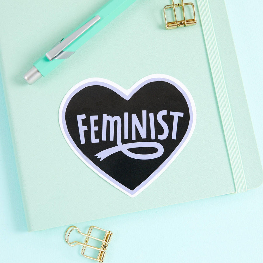 Punky Pins Feminist Heart Purple Vinyl Sticker