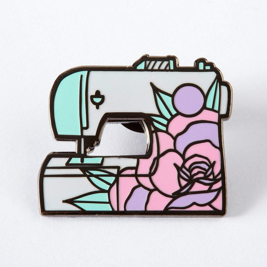 Punky Pins Floral Sewing Machine Enamel Pin