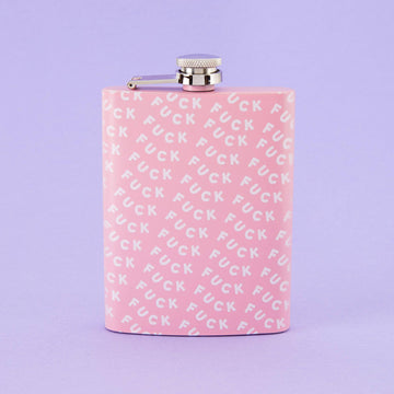 Punky Pins Fuck Hip Flask - Light Pink