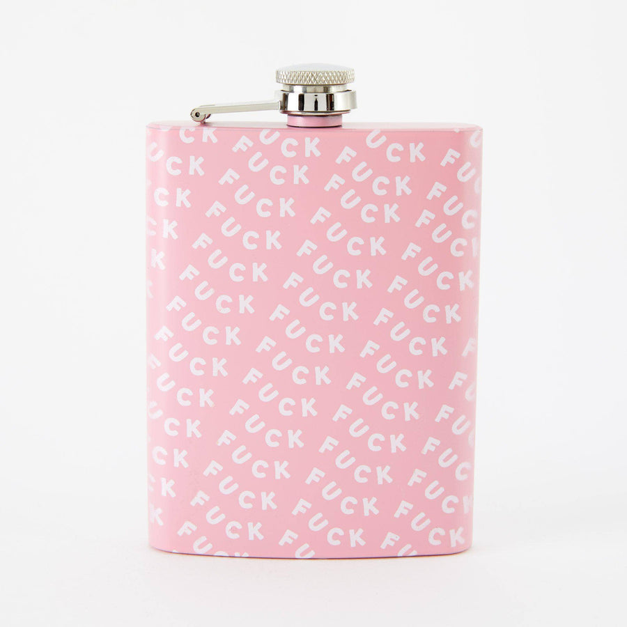 Punky Pins Fuck Hip Flask - Light Pink