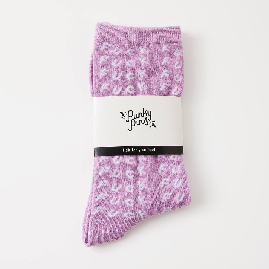 Punky Pins Fuck Print Sweary Socks