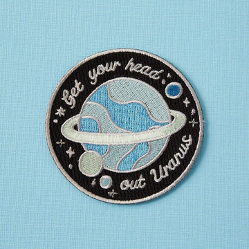 Punky Pins Get Your Head Out Uranus Embroidered Iron On Patch