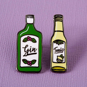 Punky Pins Gin and Tonic Enamel Pin Set