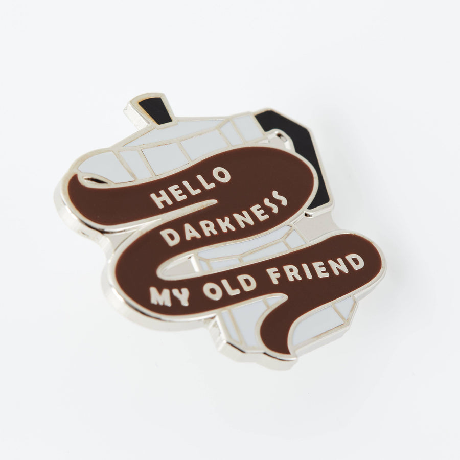 Punky Pins Hello Darkness Coffee  Enamel Pin