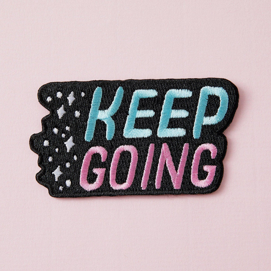 Punky Pins Keep Going Embroidered Iron On Patch