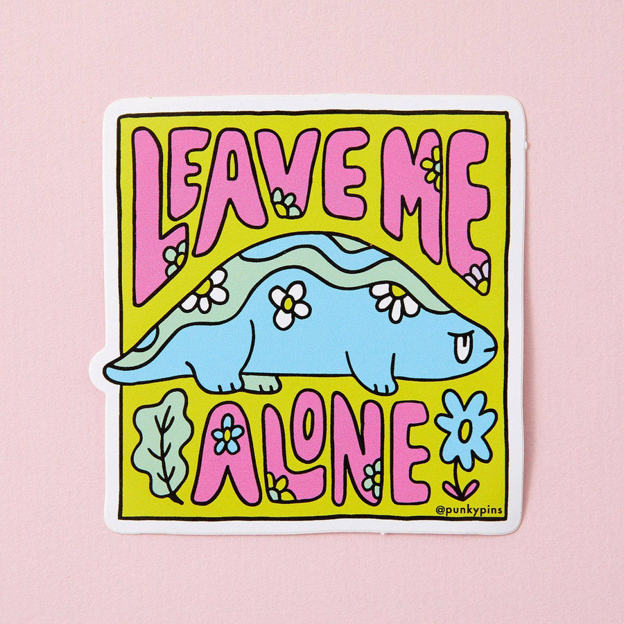 Punky Pins Leave Me Alone Dinosaur Vinyl Sticker